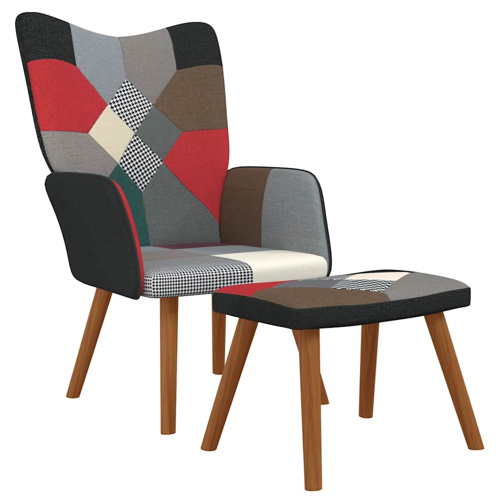 Scaun De Relaxare Cu Taburet, Textil, Petice