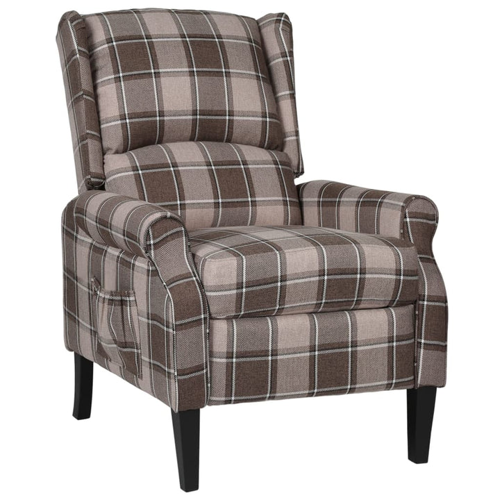 Fotoliu Rabatabil, Gri Și Alb, Material Textil