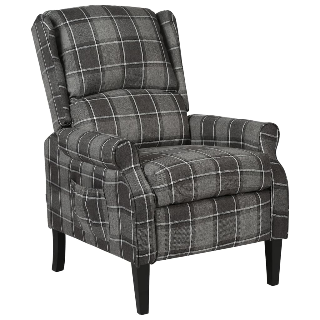 Fotoliu Rabatabil, Gri Și Alb, Material Textil