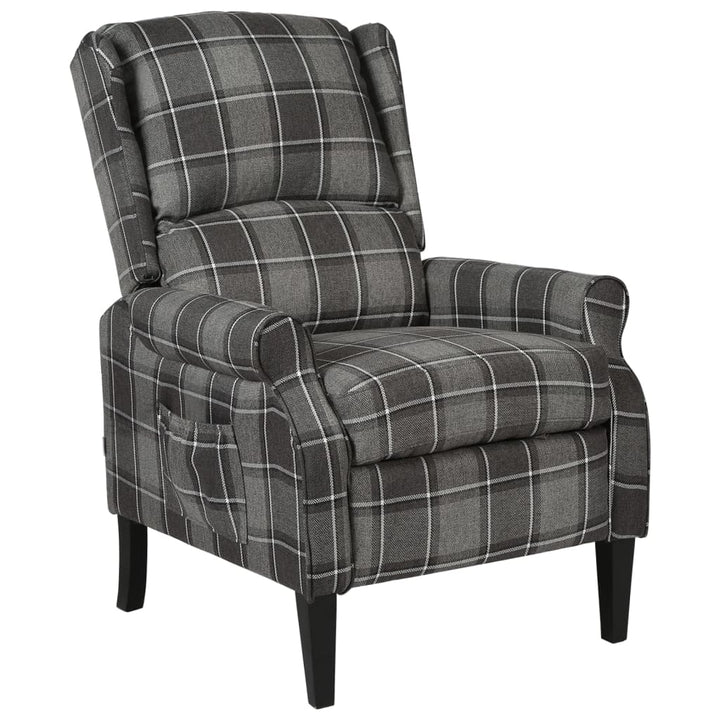 Fotoliu Rabatabil, Gri Și Alb, Material Textil