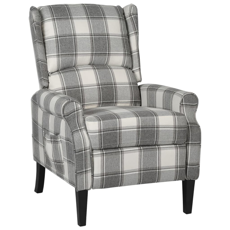 Fotoliu Rabatabil, Gri Și Alb, Material Textil