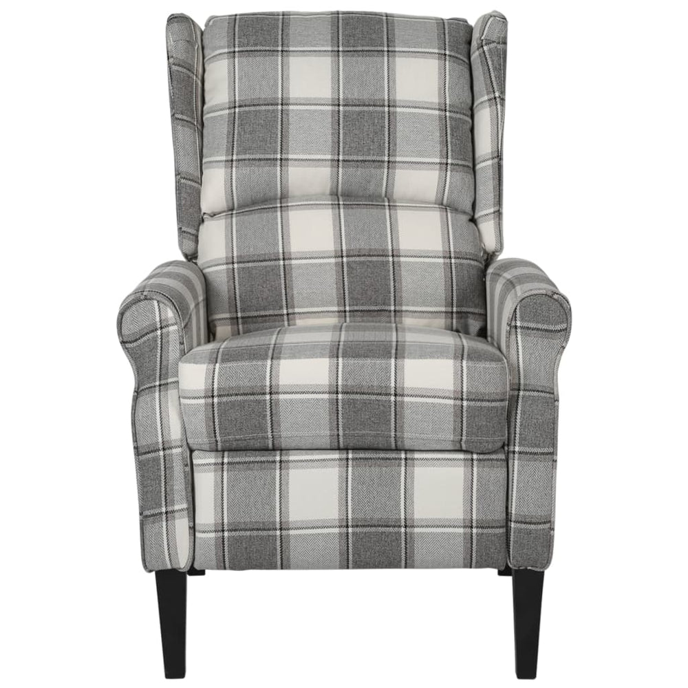 Fotoliu Rabatabil, Gri Și Alb, Material Textil