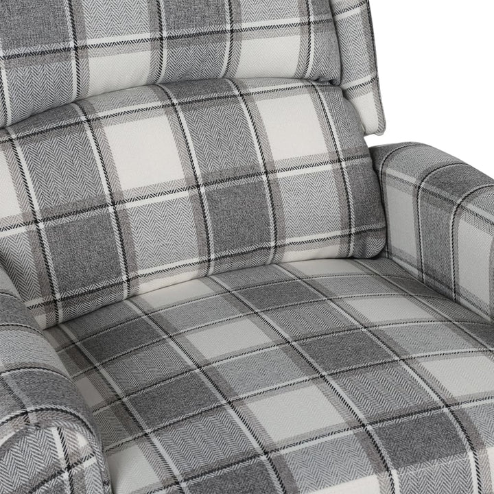 Fotoliu Rabatabil, Gri Și Alb, Material Textil
