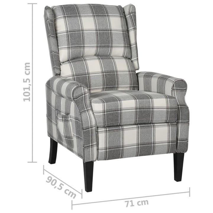 Fotoliu Rabatabil, Gri Și Alb, Material Textil