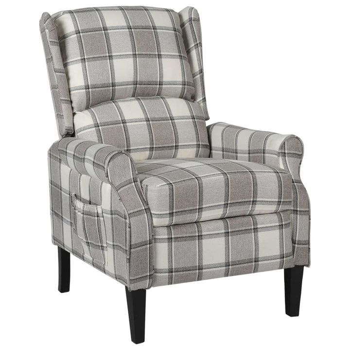 Fotoliu Rabatabil, Gri Și Alb, Material Textil