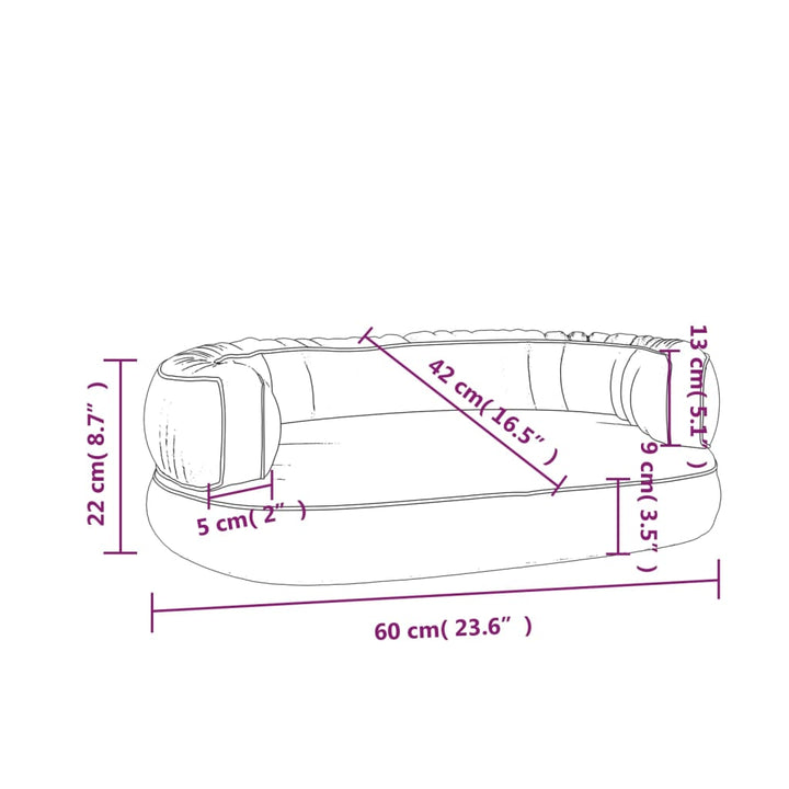 Pat Pentru Câini Spumă Ergonomică Albastru Piele Eco