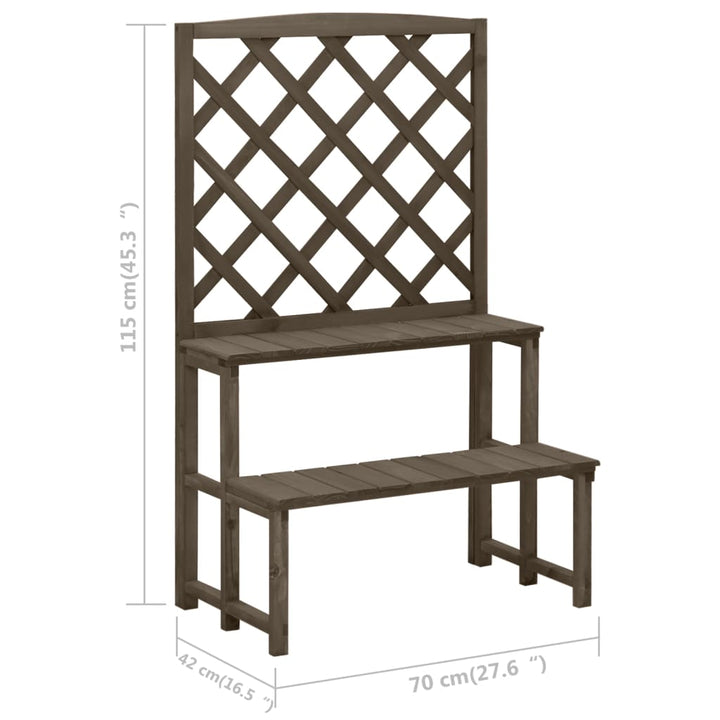 Suport Plante Cu Spalier, , 70X42X115 Cm, Lemn Masiv De Brad