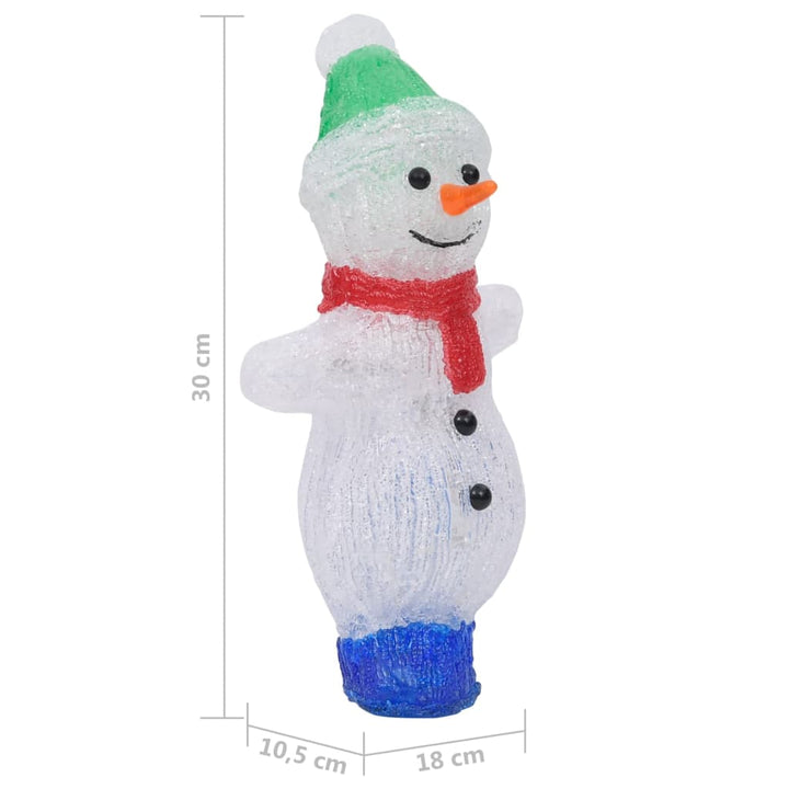 Figurină Om Zăpadă Crăciun Led Acrilic 30Cm Interior/Exterior