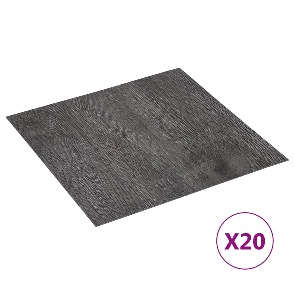 Plăci De Pardoseală Autoadezive, 20 Buc., Gri, Pvc, 1,86 M²