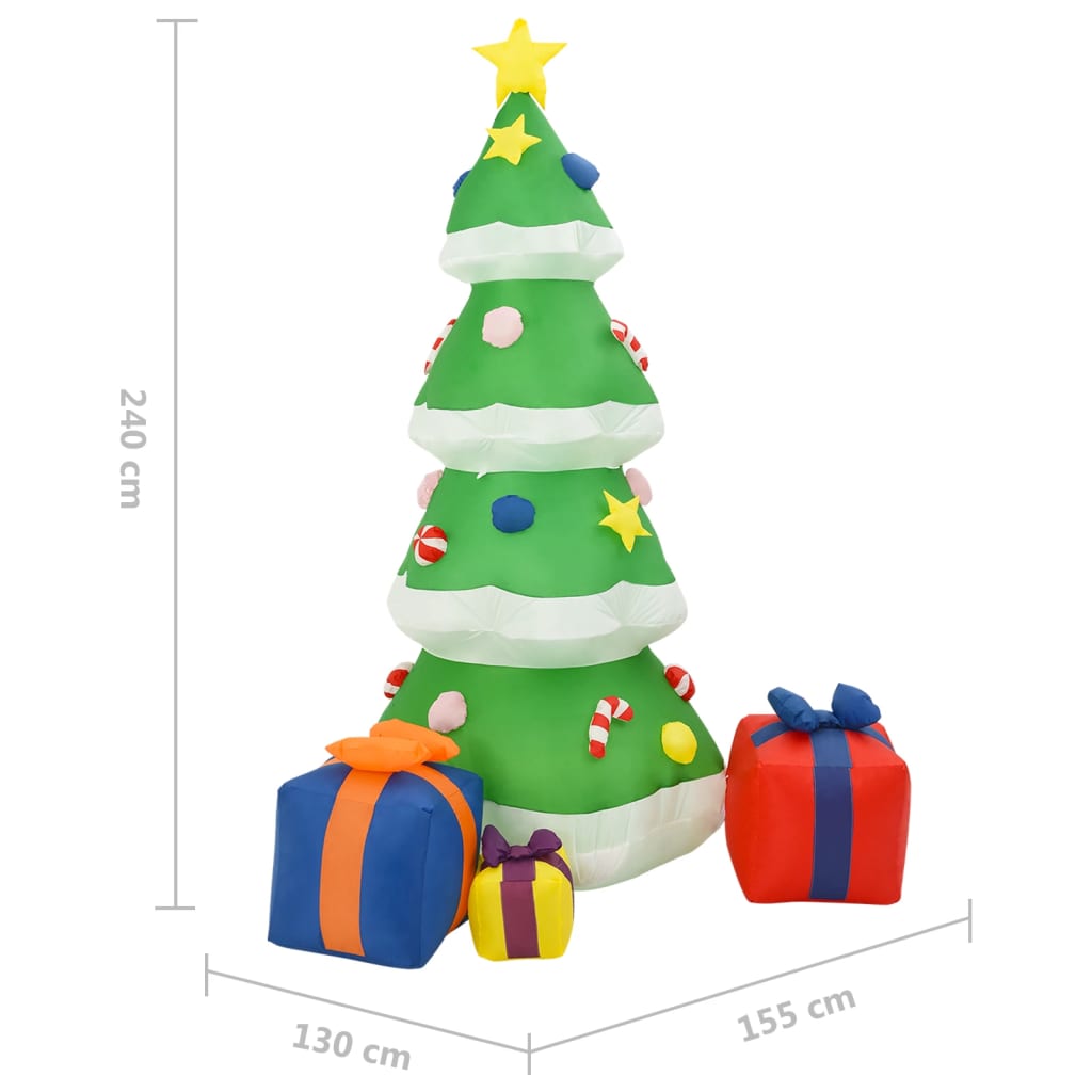 Decorațiuni Brad Crăciun Gonflabil Led Interior/Exterior 240 Cm