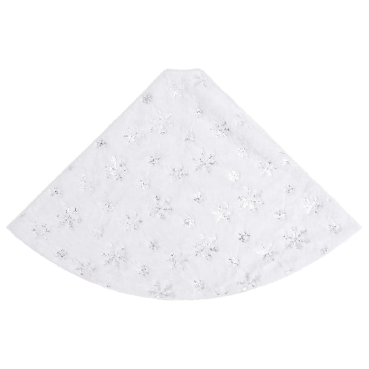 Covor Fustă Brad Crăciun De Lux, Alb, , Blană Artificială