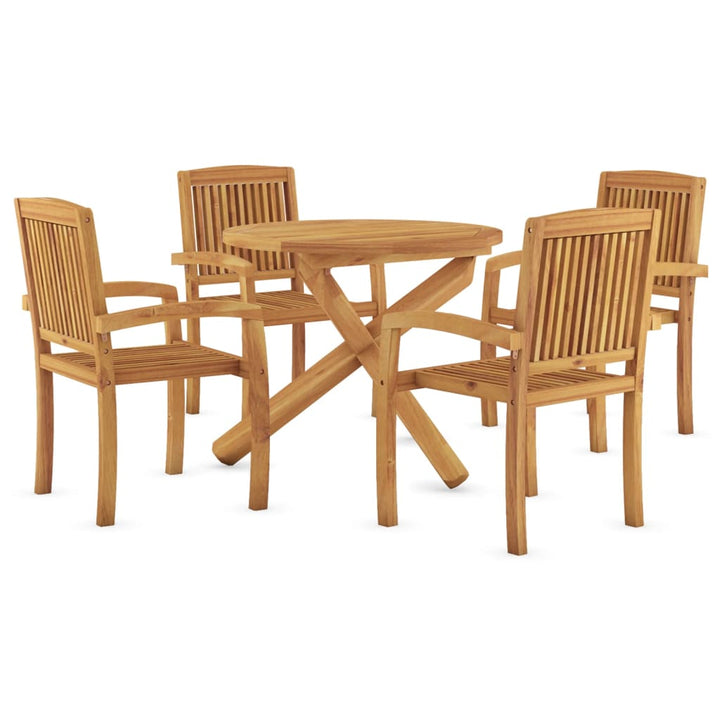 Set Mobilier De Grădină, 5 Piese, Din Lemn Masiv De Tec