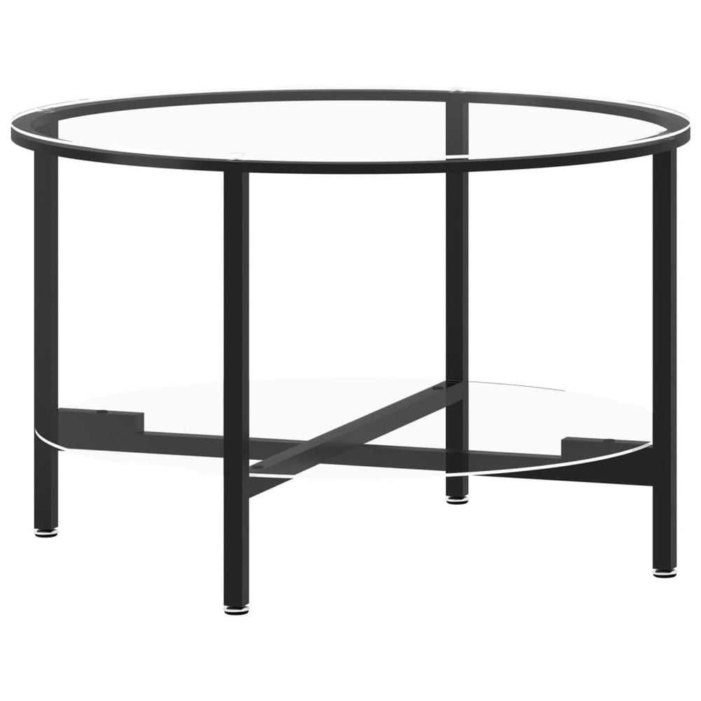 Masă De Ceai, Negru Și ,70 Cm, Sticlă Securizată