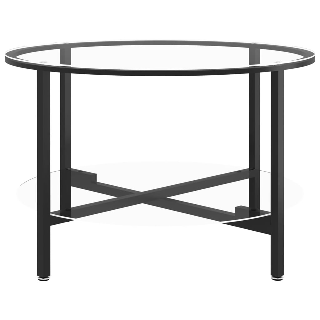 Masă De Ceai, Negru Și ,70 Cm, Sticlă Securizată