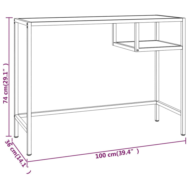 Birou De Calculator Transparent 100X36X74 Cm Sticlă Securizată