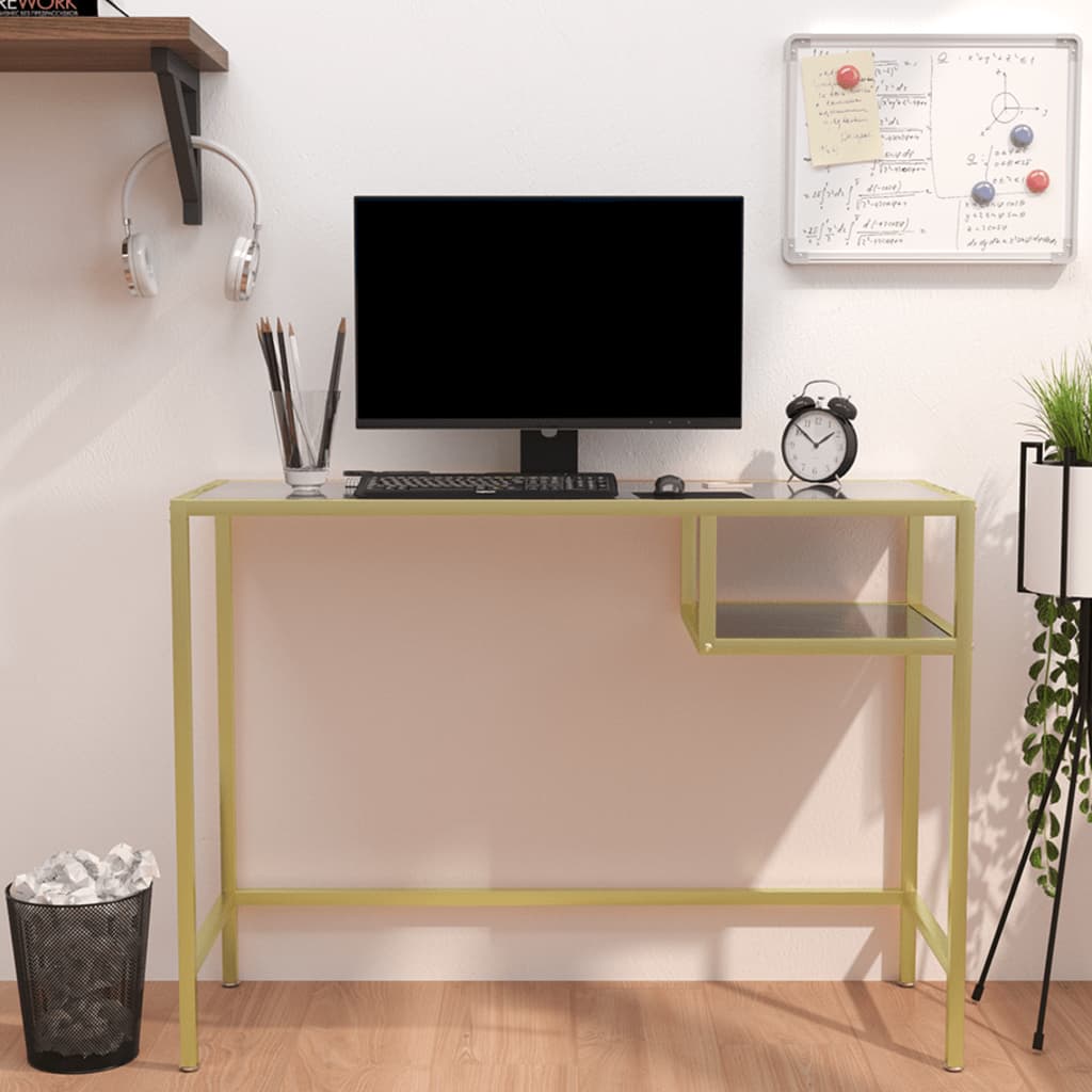 Birou De Calculator Transparent 100X36X74 Cm Sticlă Securizată
