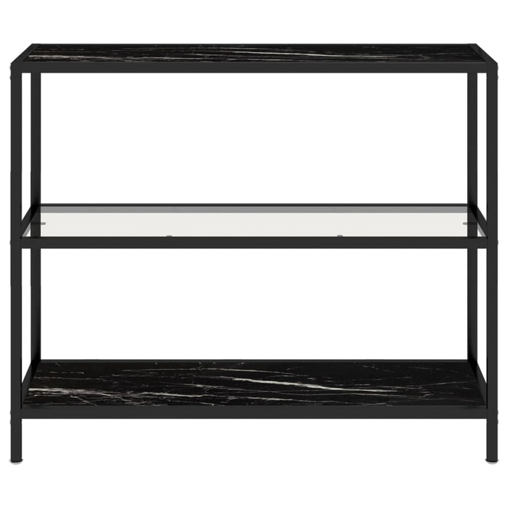 Raft, Transparent/Negru Marmură, 100X36X90 Cm Sticlă Securizată
