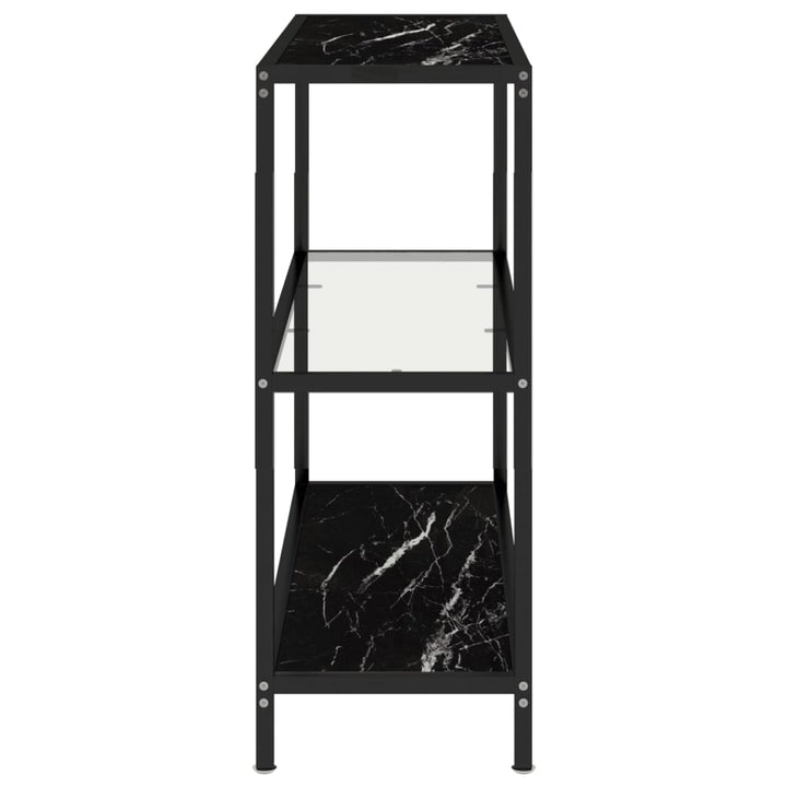 Raft, Transparent/Negru Marmură, 100X36X90 Cm Sticlă Securizată