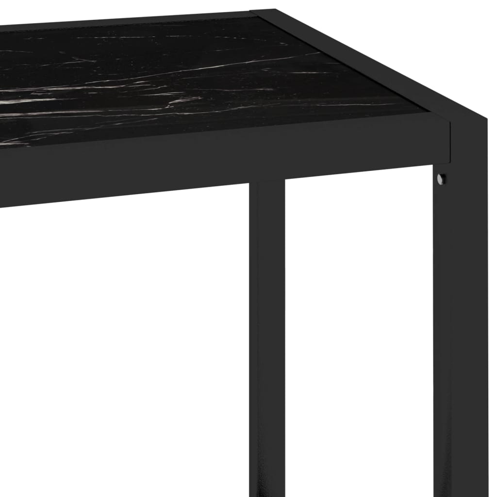Raft, Transparent/Negru Marmură, 100X36X90 Cm Sticlă Securizată