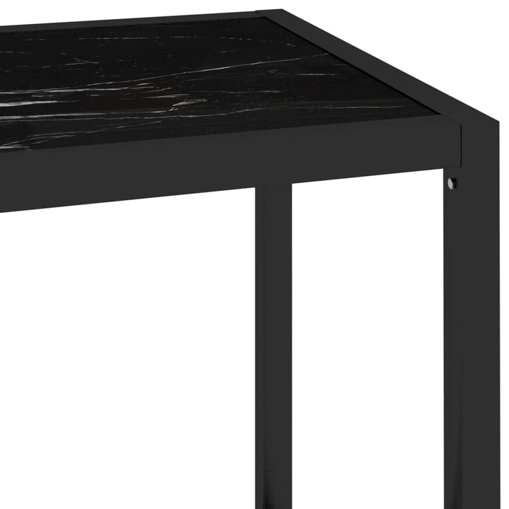 Raft, Transparent/Negru Marmură, 100X36X90 Cm Sticlă Securizată