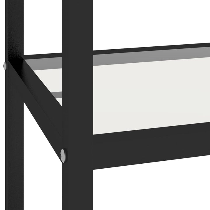 Raft, Transparent/Negru Marmură, 100X36X90 Cm Sticlă Securizată