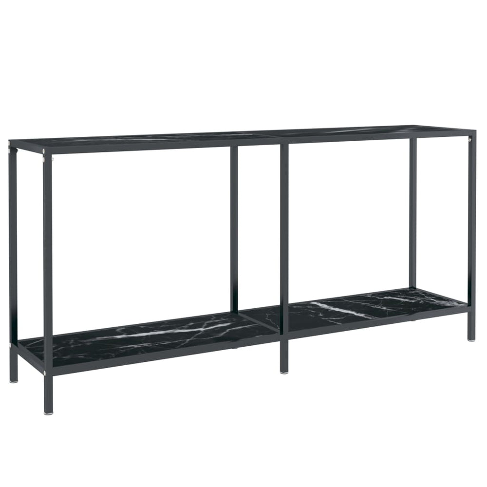 Masă Consolă,Negru, 160X35X75,5 Cm, Sticlă Securizată