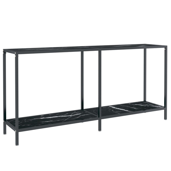 Masă Consolă,Negru, 160X35X75,5 Cm, Sticlă Securizată