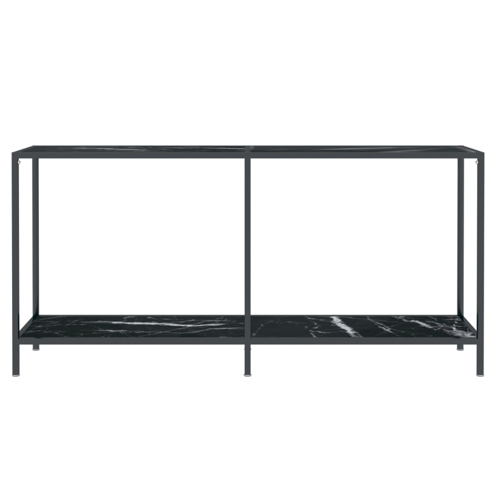 Masă Consolă,Negru, 160X35X75,5 Cm, Sticlă Securizată