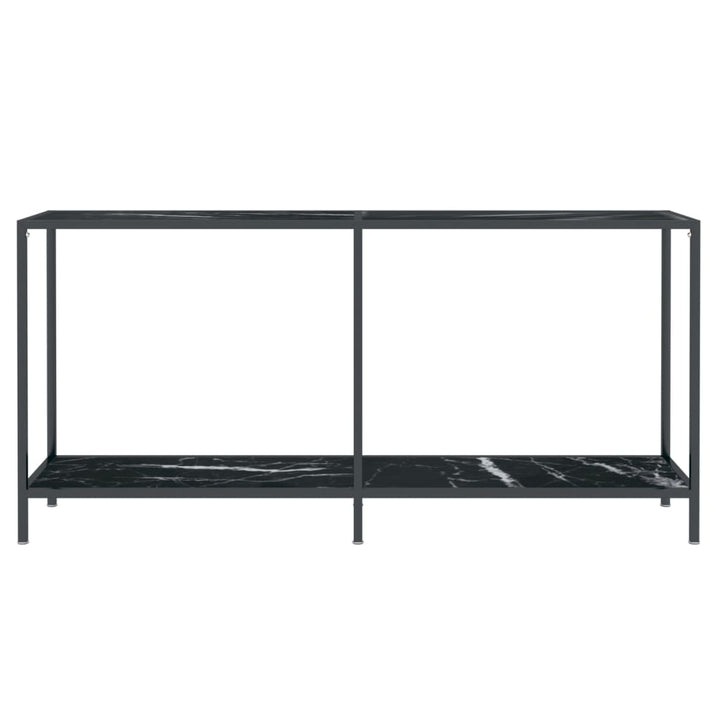 Masă Consolă,Negru, 160X35X75,5 Cm, Sticlă Securizată