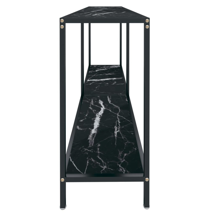 Masă Consolă,Negru, 160X35X75,5 Cm, Sticlă Securizată