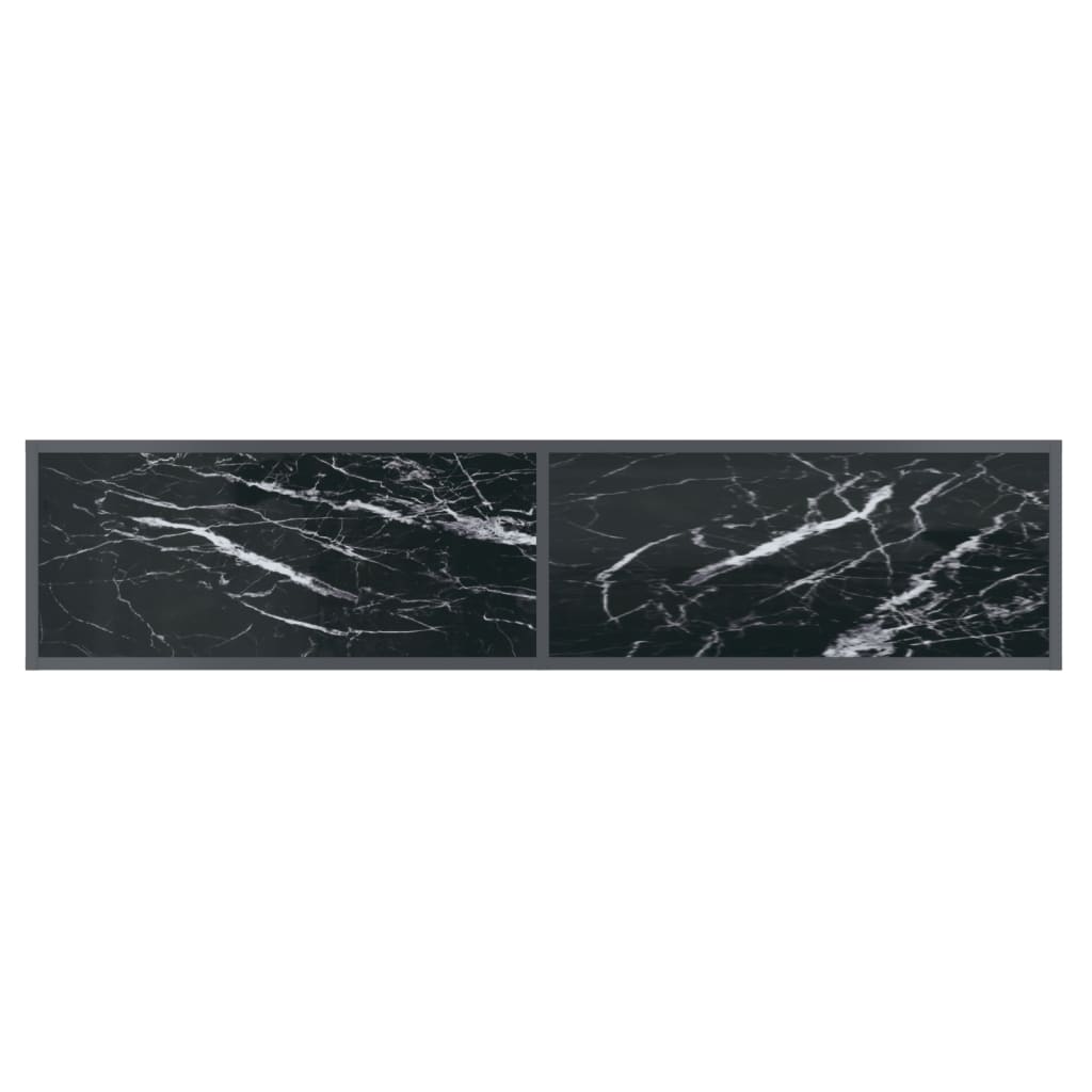 Masă Consolă,Negru, 160X35X75,5 Cm, Sticlă Securizată