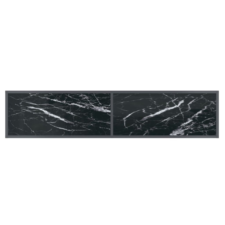 Masă Consolă,Negru, 160X35X75,5 Cm, Sticlă Securizată