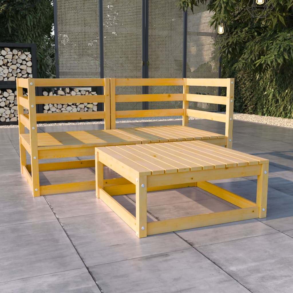 Set Mobilier De Grădină, 3 Piese, , Lemn Masiv De Pin