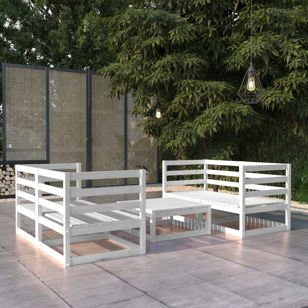 Set Mobilier De Grădină, 5 Piese, , Lemn Masiv De Pin