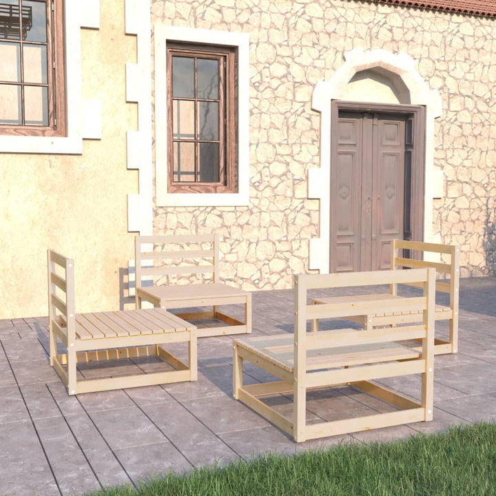 Vixl Set Mobilier De Grădină Cu Perne, 4 Piese, Lemn Masiv De Pin