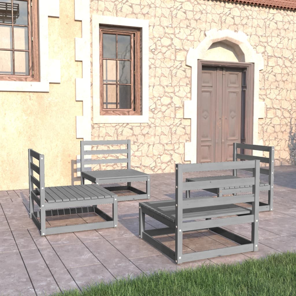 Vixl Set Mobilier De Grădină Cu Perne, 4 Piese, Lemn Masiv De Pin