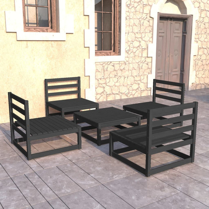Set Mobilier De Grădină, 5 Piese, , Lemn Masiv De Pin