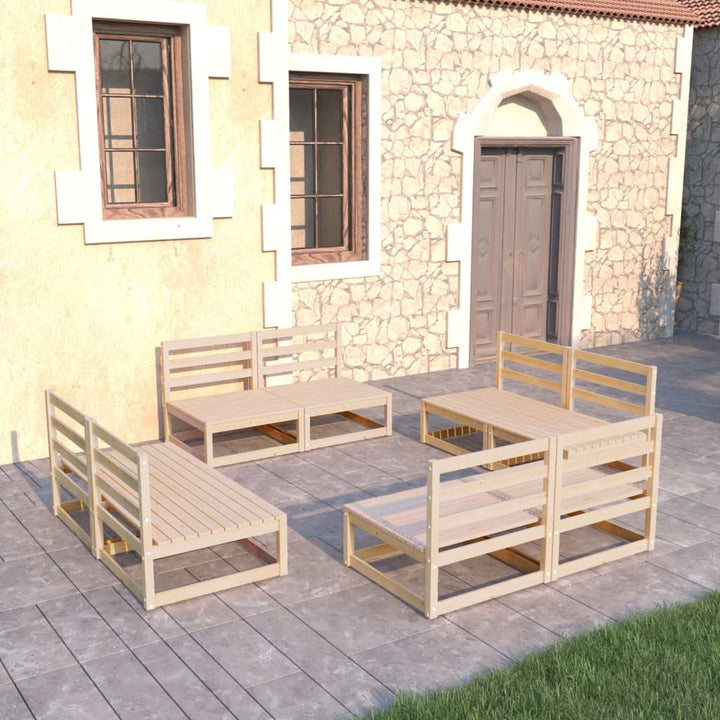 Vixl Set Mobilier De Grădină Cu Perne, 8 Piese, Lemn Masiv De Pin
