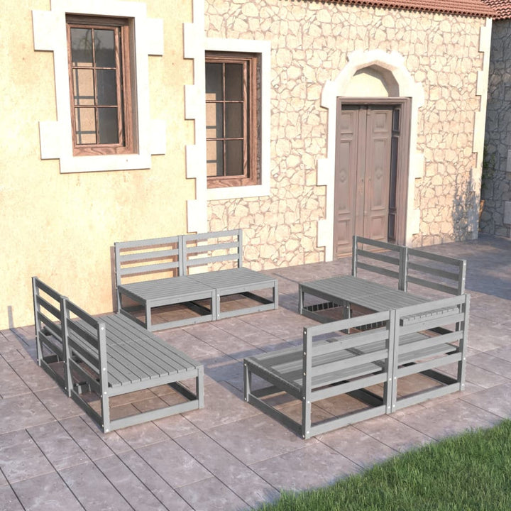 Vixl Set Mobilier De Grădină Cu Perne, 8 Piese, Lemn Masiv De Pin