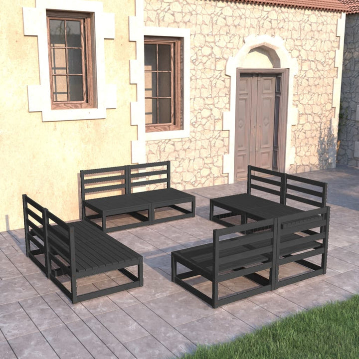 Vixl Set Mobilier De Grădină Cu Perne, 8 Piese, Lemn Masiv De Pin
