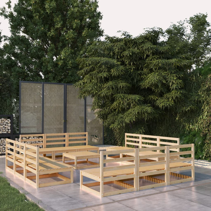 Vixl Set Mobilier De Grădină Cu Perne, 13 Piese, Lemn Masiv De Pin