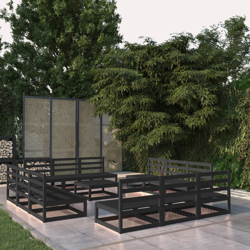 Vixl Set Mobilier De Grădină Cu Perne, 13 Piese, Lemn Masiv De Pin