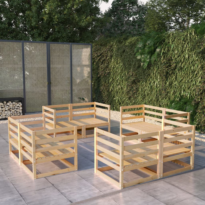 Set Mobilier De Grădină, 8 Piese, , Lemn Masiv De Pin