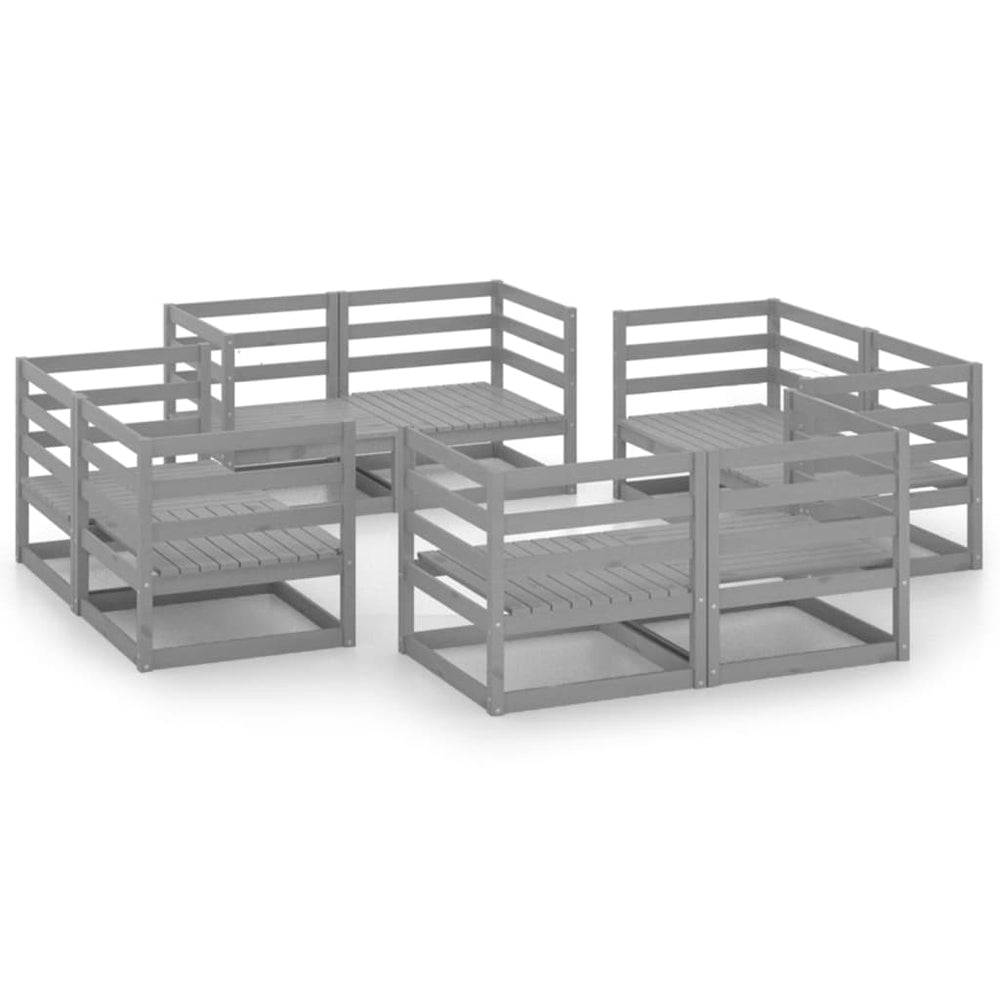 Set Mobilier De Grădină, 8 Piese, , Lemn Masiv De Pin