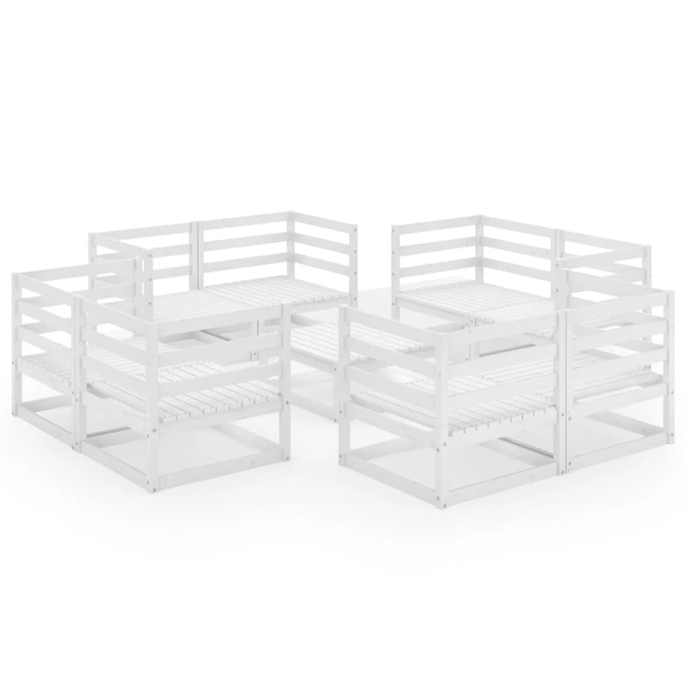 Set Mobilier De Grădină, 9 Piese, , Lemn Masiv De Pin