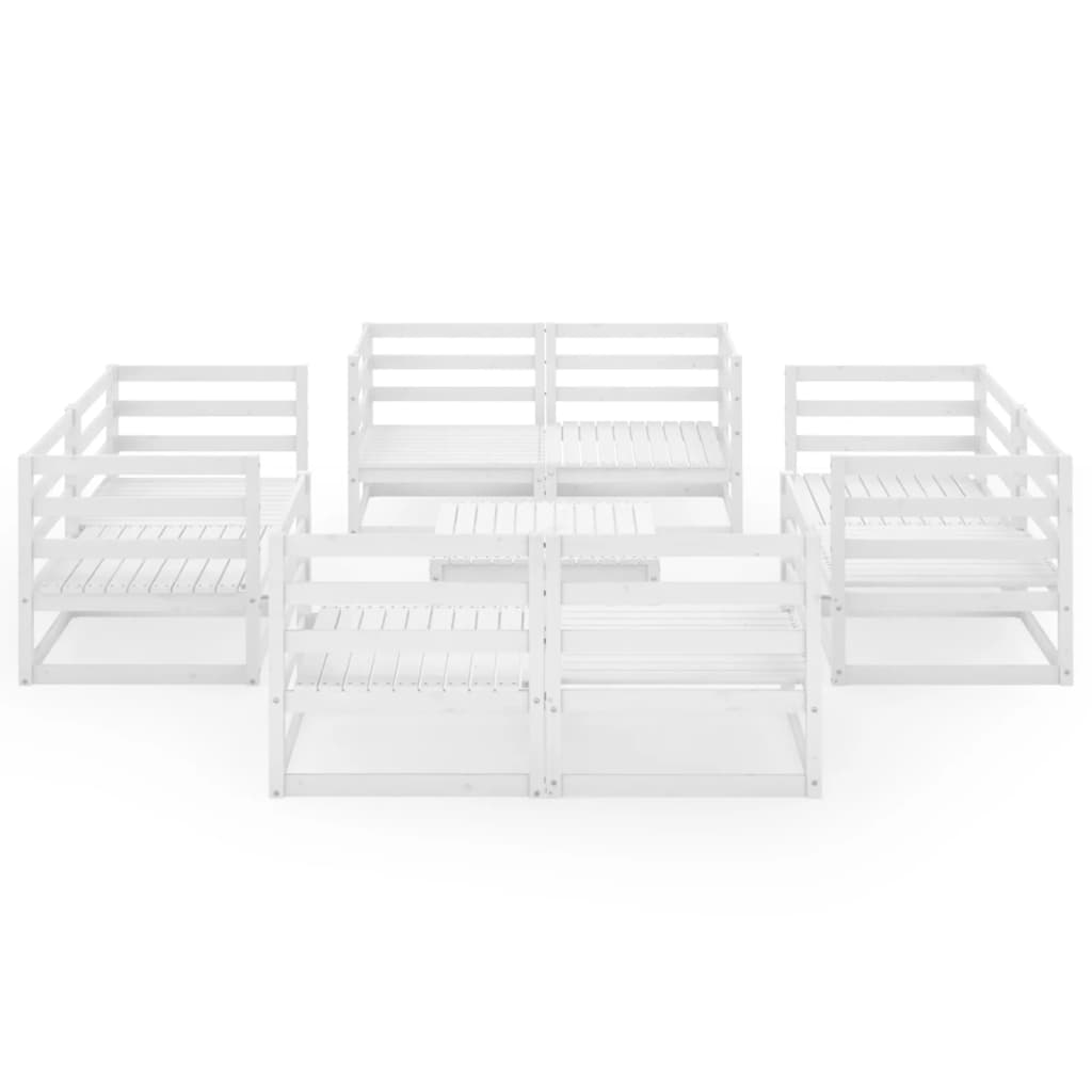 Set Mobilier De Grădină, 9 Piese, , Lemn Masiv De Pin