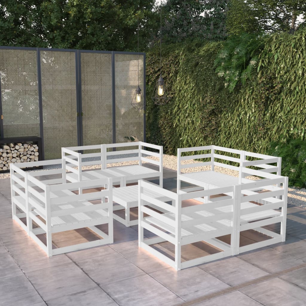 Set Mobilier De Grădină, 9 Piese, , Lemn Masiv De Pin