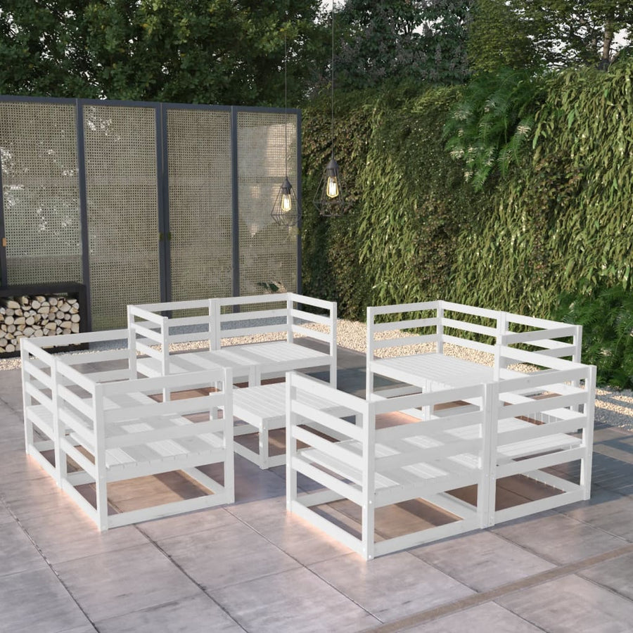 Set Mobilier De Grădină, 9 Piese, , Lemn Masiv De Pin