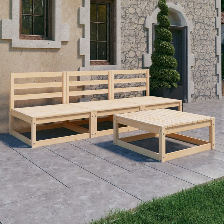 Vixl Set Mobilier De Grădină Cu Perne, 4 Piese, Lemn Masiv De Pin