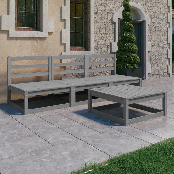 Vixl Set Mobilier De Grădină Cu Perne, 4 Piese, Lemn Masiv De Pin